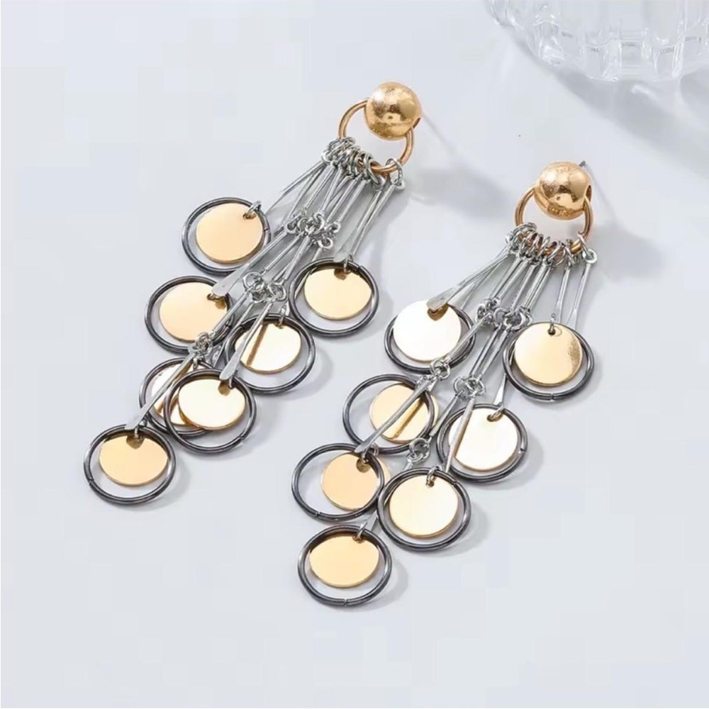 Anthropologie Gold and Silver Statement Earrings